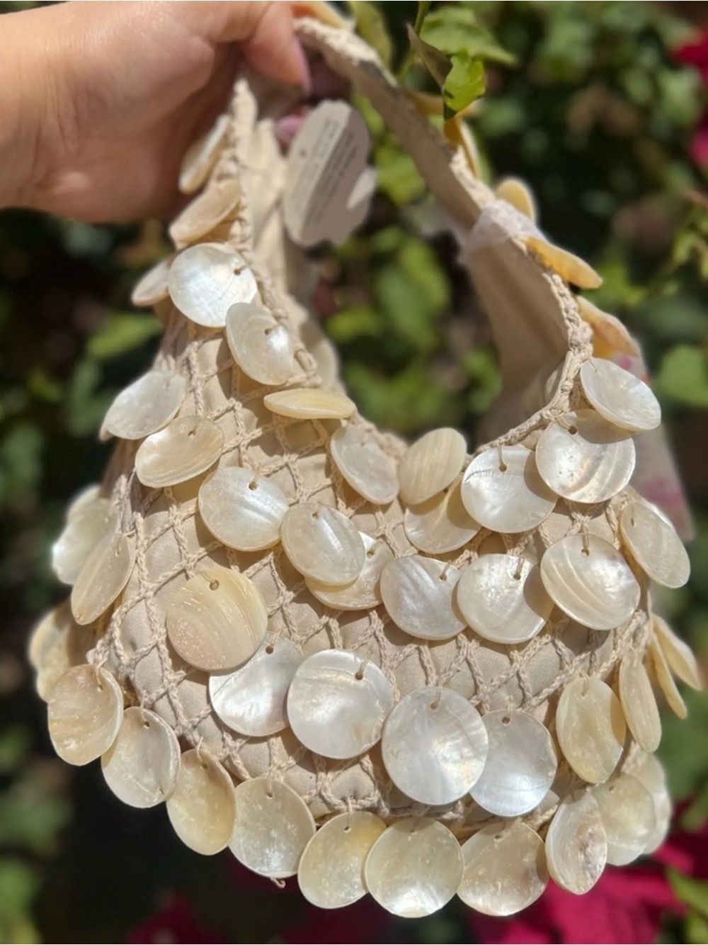 NWT! Crochet Beaded Shoulder Bag